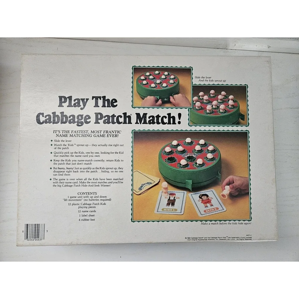 Vintage CABBAGE‎ PATCH KIDS 1984 Hide and Seek Game Milton Bradley Made In USA